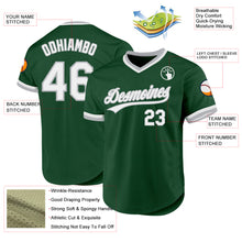 Charger l'image dans la galerie, Custom Green White-Gray Authentic Throwback Baseball Jersey