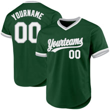 Charger l'image dans la galerie, Custom Green White-Gray Authentic Throwback Baseball Jersey