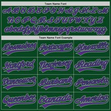 Charger l'image dans la galerie, Custom Green Purple-Gray Authentic Throwback Baseball Jersey