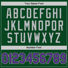 Charger l'image dans la galerie, Custom Green Purple-Gray Authentic Throwback Baseball Jersey