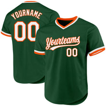 Charger l'image dans la galerie, Custom Green White-Orange Authentic Throwback Baseball Jersey