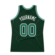 Загрузить изображение в средство просмотра галереи, Custom Hunter Green Kelly Green-White Authentic Throwback Basketball Jersey