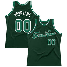 Загрузить изображение в средство просмотра галереи, Custom Hunter Green Kelly Green-White Authentic Throwback Basketball Jersey