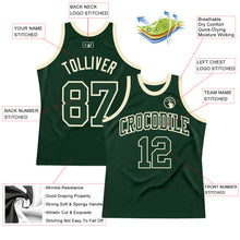 Laden Sie das Bild in den Galerie-Viewer, Custom Hunter Green Green-Cream Authentic Throwback Basketball Jersey