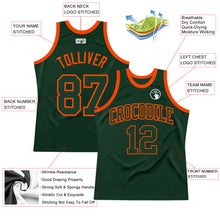 Load image into Gallery viewer, Custom Hunter Green Green-Orange Authentic Throwback Basketball Jersey