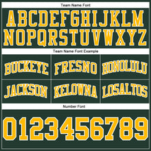 Load image into Gallery viewer, Custom Hunter Green Gold-White Authentic Throwback Basketball Shorts