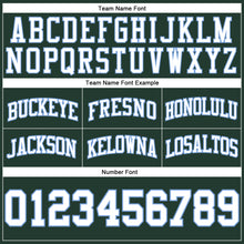 Load image into Gallery viewer, Custom Hunter Green White-Light Blue Authentic Throwback Basketball Shorts