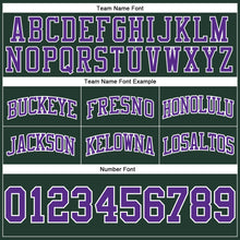 Load image into Gallery viewer, Custom Hunter Green Purple-White Authentic Throwback Basketball Shorts