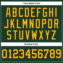 Load image into Gallery viewer, Custom Hunter Green Gold-Black Authentic Throwback Basketball Jersey