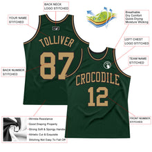 Load image into Gallery viewer, Custom Hunter Green Old Gold-Black Authentic Throwback Basketball Jersey