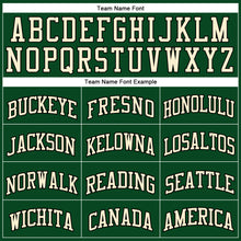 Load image into Gallery viewer, Custom Hunter Green White Pinstripe Cream-Black Authentic Basketball Jersey