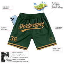 Загрузить изображение в средство просмотра галереи, Custom Hunter Green Old Gold-Black Authentic Throwback Basketball Shorts