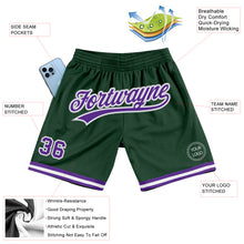 Charger l'image dans la galerie, Custom Hunter Green Purple-Gray Authentic Throwback Basketball Shorts