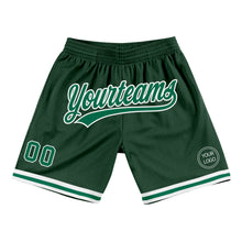 Charger l'image dans la galerie, Custom Hunter Green Kelly Green-White Authentic Throwback Basketball Shorts