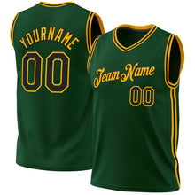 Загрузить изображение в средство просмотра галереи, Custom Hunter Green Black-Gold Authentic Throwback Basketball Jersey