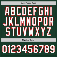 Загрузить изображение в средство просмотра галереи, Custom Hunter Green White-Red Authentic Throwback Basketball Jersey