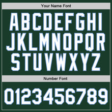 Загрузить изображение в средство просмотра галереи, Custom Hunter Green White-Light Blue Authentic Throwback Basketball Jersey