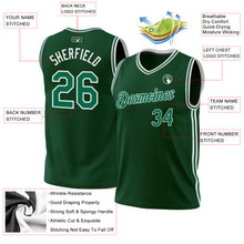 Загрузить изображение в средство просмотра галереи, Custom Hunter Green Kelly Green-White Authentic Throwback Basketball Jersey