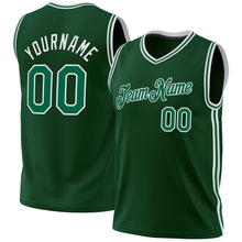 Загрузить изображение в средство просмотра галереи, Custom Hunter Green Kelly Green-White Authentic Throwback Basketball Jersey
