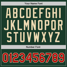 Загрузить изображение в средство просмотра галереи, Custom Hunter Green Red-Cream Authentic Throwback Basketball Jersey