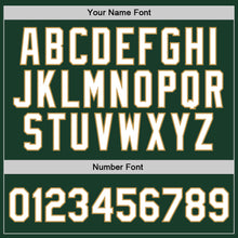 Загрузить изображение в средство просмотра галереи, Custom Hunter Green Black-Old Gold Authentic Throwback Basketball Jersey