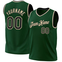 Загрузить изображение в средство просмотра галереи, Custom Hunter Green Black-Cream Authentic Throwback Basketball Jersey