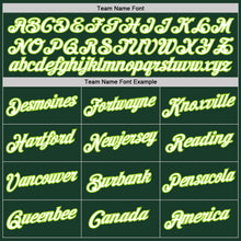 Загрузить изображение в средство просмотра галереи, Custom Hunter Green Neon Green-White Authentic Throwback Basketball Jersey