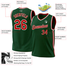Загрузить изображение в средство просмотра галереи, Custom Hunter Green Red-White Authentic Throwback Basketball Jersey