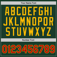 Загрузить изображение в средство просмотра галереи, Custom Hunter Green Red-Gold Authentic Throwback Basketball Jersey