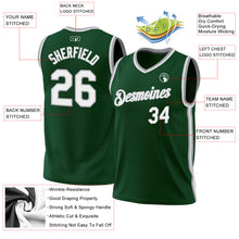 Загрузить изображение в средство просмотра галереи, Custom Hunter Green White-Gray Authentic Throwback Basketball Jersey
