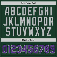 Загрузить изображение в средство просмотра галереи, Custom Hunter Green Purple Green-Gray Authentic Throwback Basketball Jersey