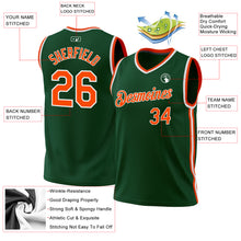Загрузить изображение в средство просмотра галереи, Custom Hunter Green Orange-White Authentic Throwback Basketball Jersey