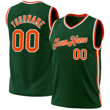 Загрузить изображение в средство просмотра галереи, Custom Hunter Green Orange-White Authentic Throwback Basketball Jersey