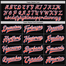 Загрузить изображение в средство просмотра галереи, Custom Black Royal White-Orange Bomber Full-Snap Varsity Letterman Jacket