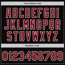 Загрузить изображение в средство просмотра галереи, Custom Black Maroon-Cream Bomber Full-Snap Varsity Letterman Jacket