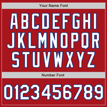 Charger l'image dans la galerie, Custom Red White-Royal Bomber Full-Snap Varsity Letterman Jacket