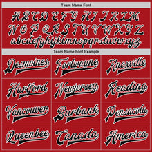 Charger l'image dans la galerie, Custom Red Black-White Bomber Full-Snap Varsity Letterman Jacket