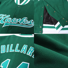 Загрузить изображение в средство просмотра галереи, Custom Kelly Green Kelly Green-White Bomber Full-Snap Varsity Letterman Jacket