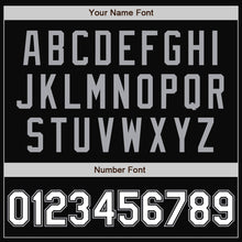 Load image into Gallery viewer, Custom Black White-Gray Bomber Full-Snap Varsity Letterman Two Tone Jacket