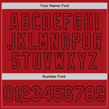 Charger l'image dans la galerie, Custom Red Red-Black Bomber Full-Snap Varsity Letterman Two Tone Jacket