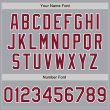 Charger l'image dans la galerie, Custom Gray Crimson-White Bomber Full-Snap Varsity Letterman Two Tone Jacket