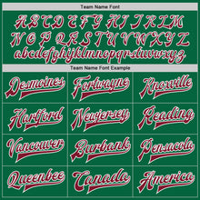 Load image into Gallery viewer, Custom Kelly Green Crimson-White Bomber Full-Snap Varsity Letterman Two Tone Jacket