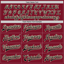 Load image into Gallery viewer, Custom Crimson Black-Cream Bomber Full-Snap Varsity Letterman Two Tone Jacket