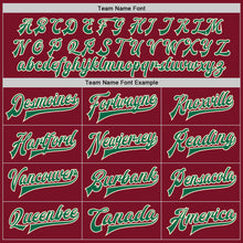 Load image into Gallery viewer, Custom Crimson Kelly Green-Cream Bomber Full-Snap Varsity Letterman Two Tone Jacket