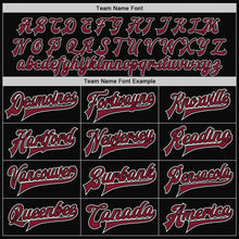 Загрузить изображение в средство просмотра галереи, Custom Black Crimson-White Bomber Full-Snap Varsity Letterman Jacket