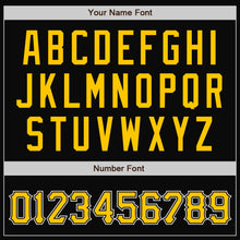 Загрузить изображение в средство просмотра галереи, Custom Black Gold-White Bomber Full-Snap Varsity Letterman Jacket