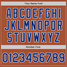 Load image into Gallery viewer, Custom Texas Orange Royal-White Bomber Full-Snap Varsity Letterman Jacket