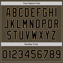 Laden Sie das Bild in den Galerie-Viewer, Custom Olive Black-Old Gold Bomber Full-Snap Varsity Letterman Salute To Service Jacket