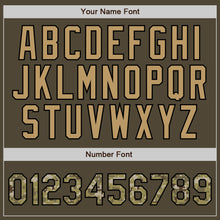 Laden Sie das Bild in den Galerie-Viewer, Custom Olive Camo Black-Old Gold Bomber Full-Snap Varsity Letterman Salute To Service Jacket