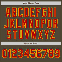 Загрузить изображение в средство просмотра галереи, Custom Olive Red-Gold Bomber Full-Snap Varsity Letterman Salute To Service Jacket